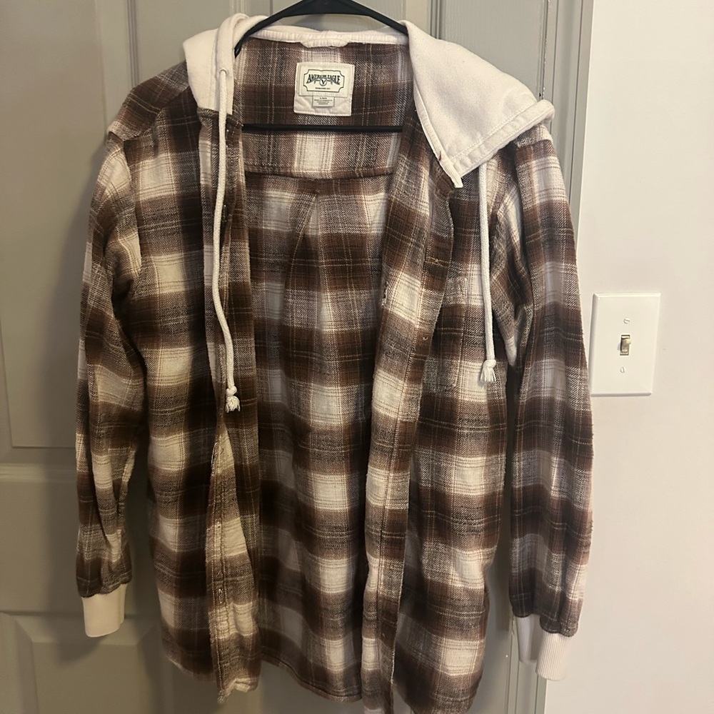 American Eagle flannel hoodie